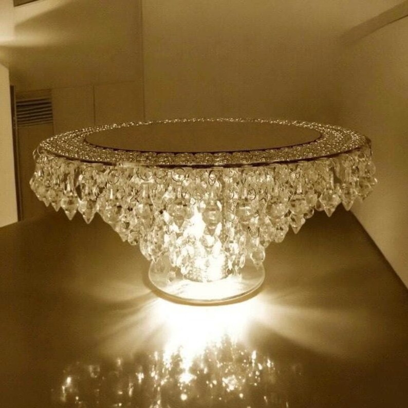 Mirror Top Crystal Cake Stand Wedding Cake Stand Chandelier Cake Stand