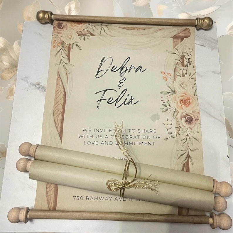 Scroll Invitations | Wedding Invitations and Save the Dates - Etsy