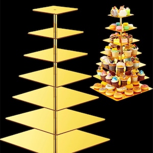 Gold cupcake stand | Baby shower Square cake stand