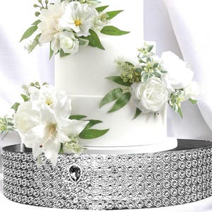 Silver Rhinestone Cake Stand: Sparkle Diamante Wedding Cake Riser