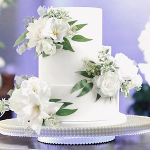 16 Inch Pearl Beaded Cake Stand with LED Lights: Wedding & Event Centerpiece