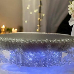 LED Crystal Cake Stand: Bling Wedding Dessert Table Riser