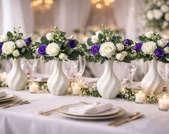 Twisted Vase Floral Centerpiece Set, Elegant Wedding Reception Decor