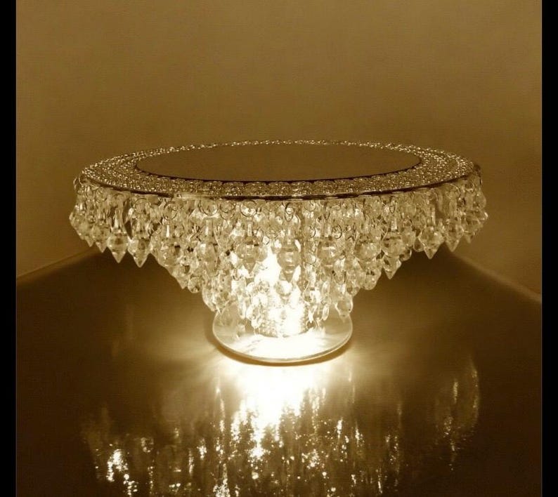 Mirror Top Crystal Cake Stand Wedding Cake Stand Chandelier Cake Stand