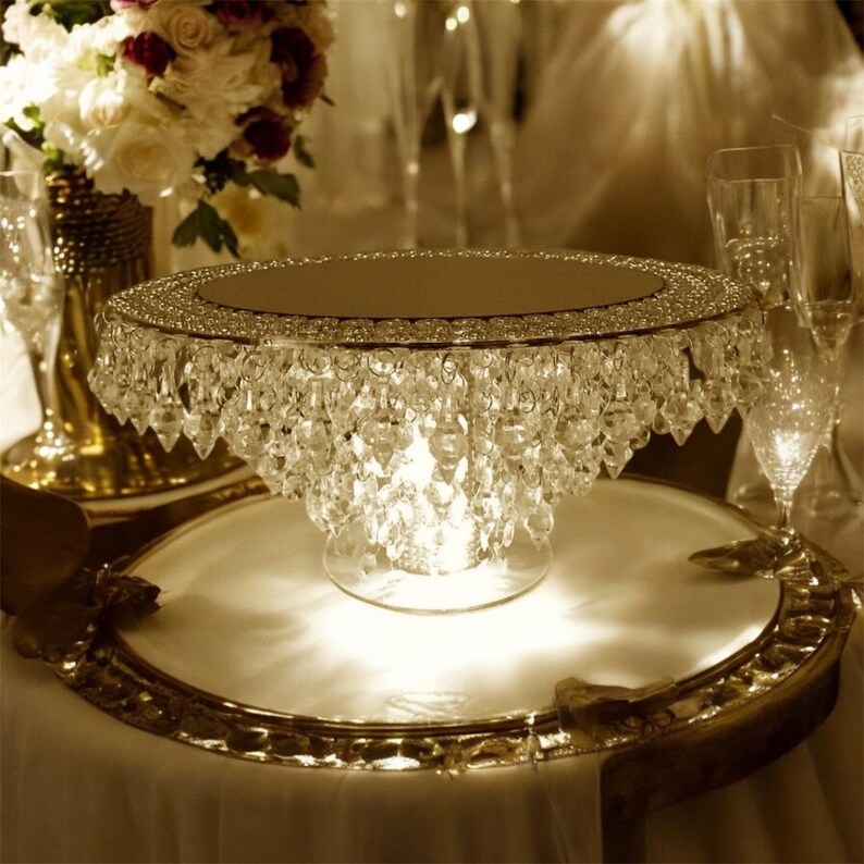 Mirror Top Crystal Cake Stand Wedding Cake Stand Chandelier Cake Stand