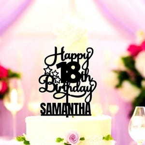 Personalized  18th Birthday Cake Topper |Custom 18th Birthday Cake Topper | Acrylic Cake Topper | Wood Cake Topper