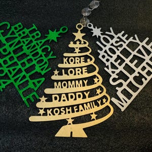 Custom Christmas Ornaments , Personalized Name Wooden Ornament, Custom Family Ornament, Customized Christmas 2024 Ornament, Christmas Gifts