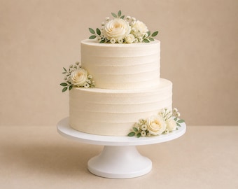 Modern Low Profile Cake Stand, 4 Inch Height, Wedding Dessert Display (Gold, White, Black, Blue)