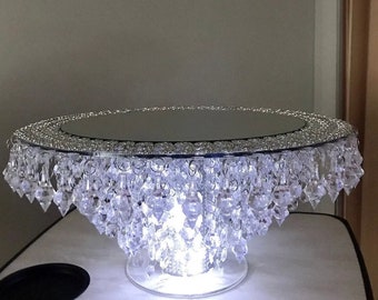 Mirror Top Crystal Cake Stand