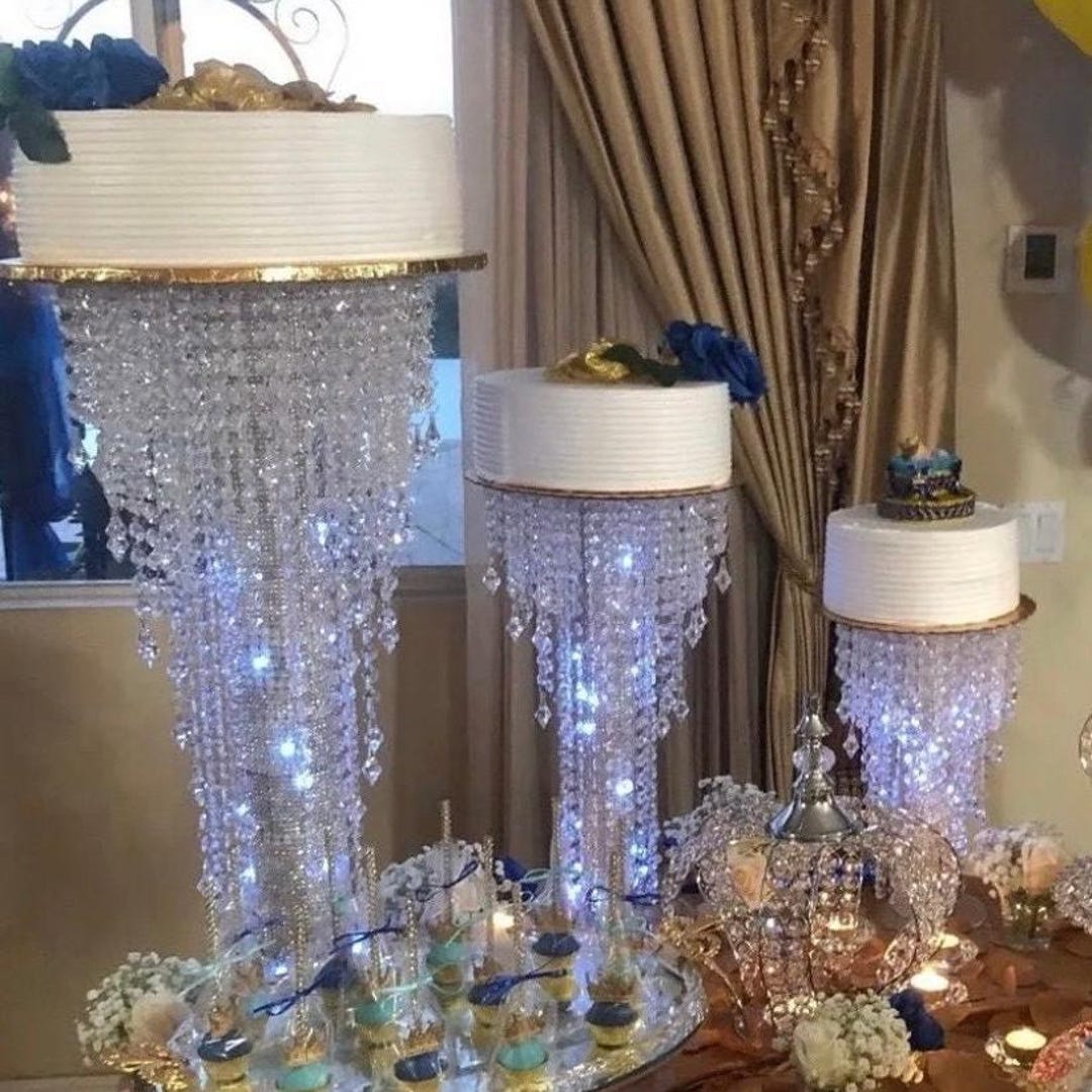 Wedding Cake Stand Crystal Cake Stand Set With Lights - Etsy