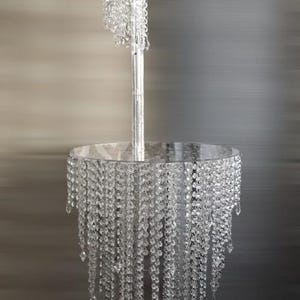 3-Tier Crystal Cake Stand: Floating Illusion, LED Lit Wedding Table