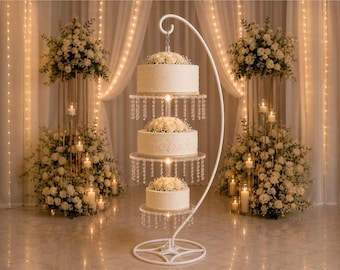 Hanging Acrylic Cake Stand with Metal Stand