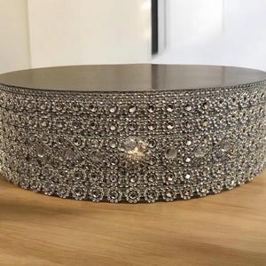 Luxury Rhinestone Cake Stand: Bling Wedding Cake Riser, Silver or Gold