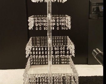 SQUARE Cupcake Stand with Crystals
