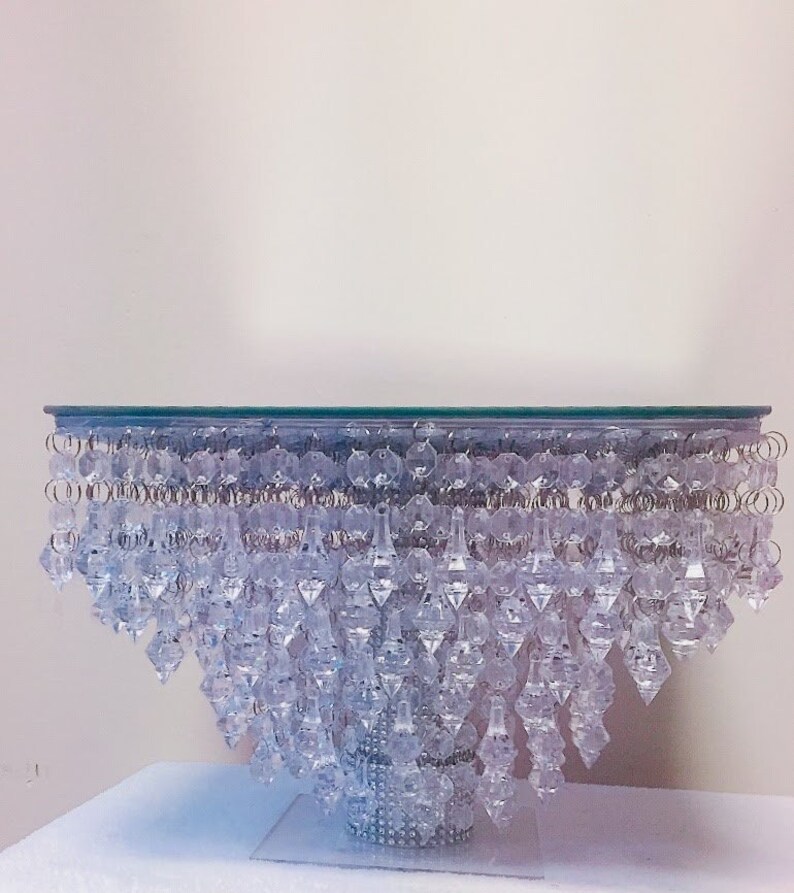 Crystal SQUARE Cake Stand With Led Light Etsy