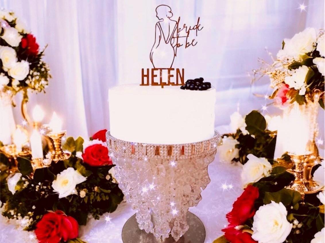 Mirror Top Crystal Cake Stand: Glam Acrylic Trim