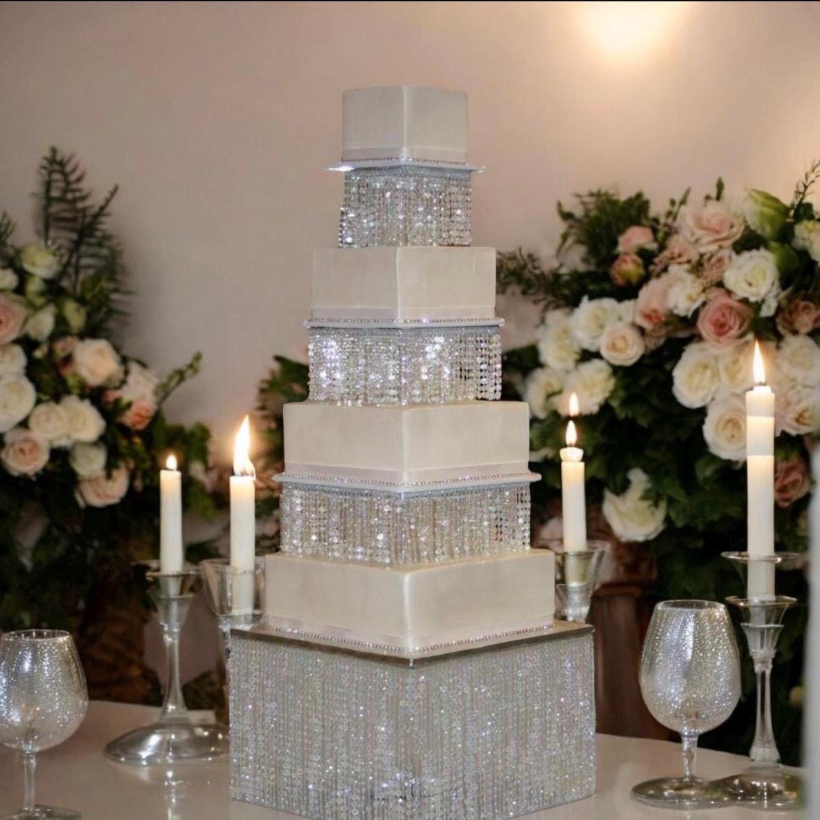 SQUARE Cake Stand with Led light