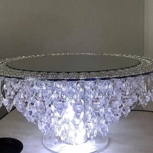 Mirror Top Crystal Cake Stand / Luxury chandelier cake Stand for weddings / Bridal cake stand / Crystal cake stand for display