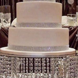 Wedding Crystal Cake Stand with Led light - Chandelier Cake stand - Acrylic Cake Stand