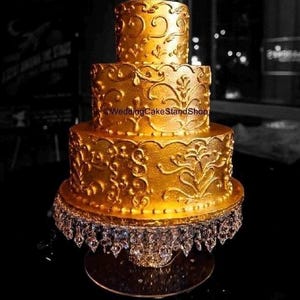 Mirror Top Crystal Cake Stand For weddings