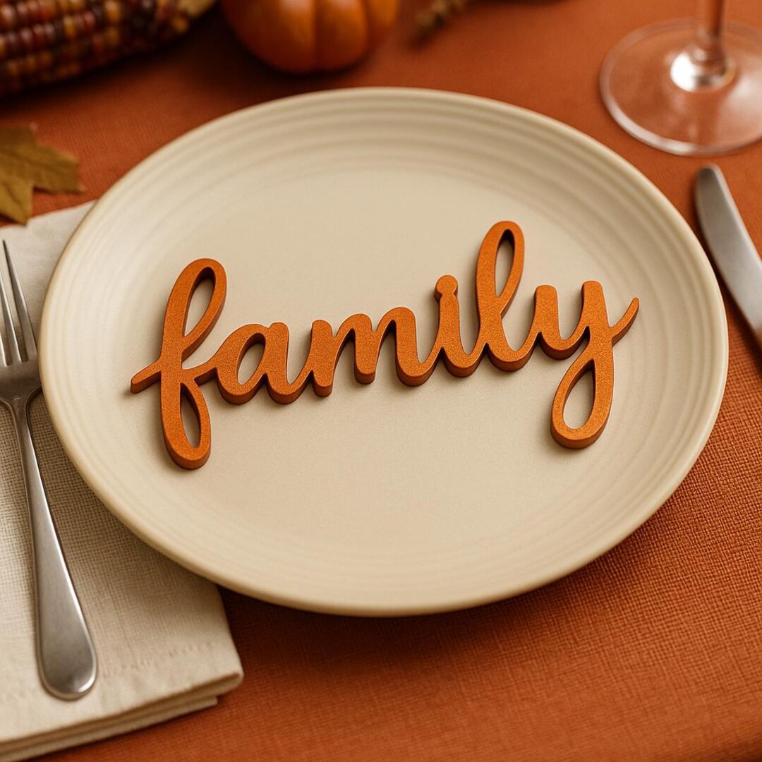 Custom Holiday Table Name Sign • Christmas Dinner Place Setting Decor ...
