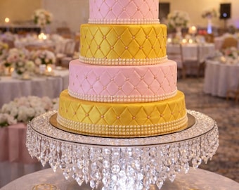Mirror Top Crystal Chandelier Cake Stand: Wedding & Anniversary