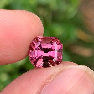Natürliche rötlich rosa Turmalin Edelstein Für Anhänger machen, Asscher geschnitten Turmalin Für Schmuck Gewicht: 3,15 Carts