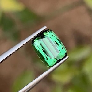 Natürlicher super leuchtender grüner Turmalin Edelstein für die Halskettenherstellung, Kissenschliff grüner Turmalin aus Afghanistan Gewicht: 2,50 Carts