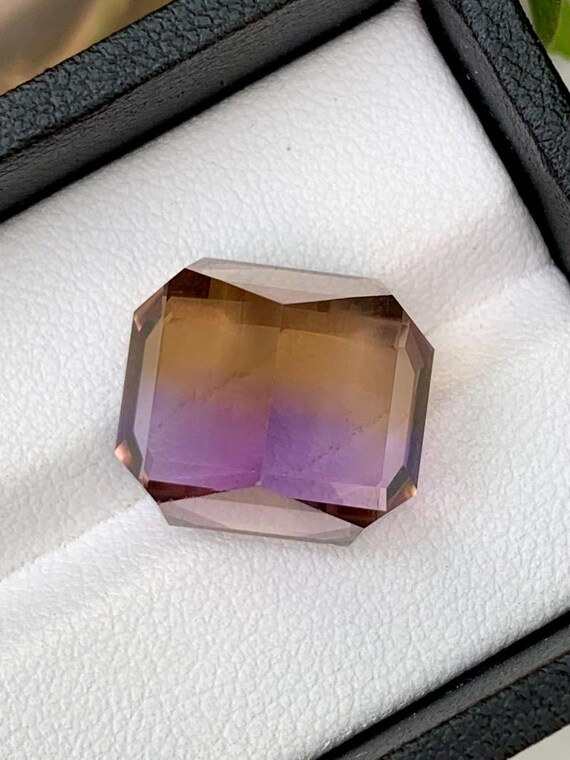 Bolivian Ametrine Gemstone: 20CT Square Emerald Cut, February