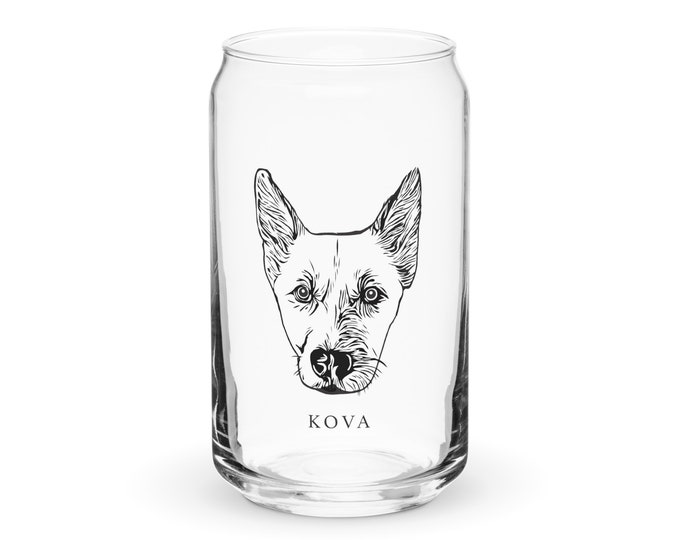 Custom Pet Glass Can Tumbler | Custom Pet Portrait | Custom Pet Cup | Custom Pet Tumbler | Custom Dog Tumbler | Dog Cup Personalized