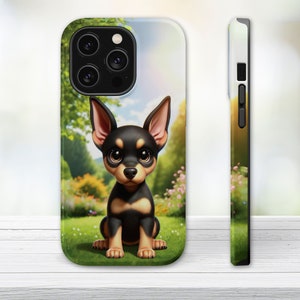 Kawaii Doberman iPhone Case | Anime Dog MagSafe Case | Cute Cartoon Doberman Pet Lover Gift