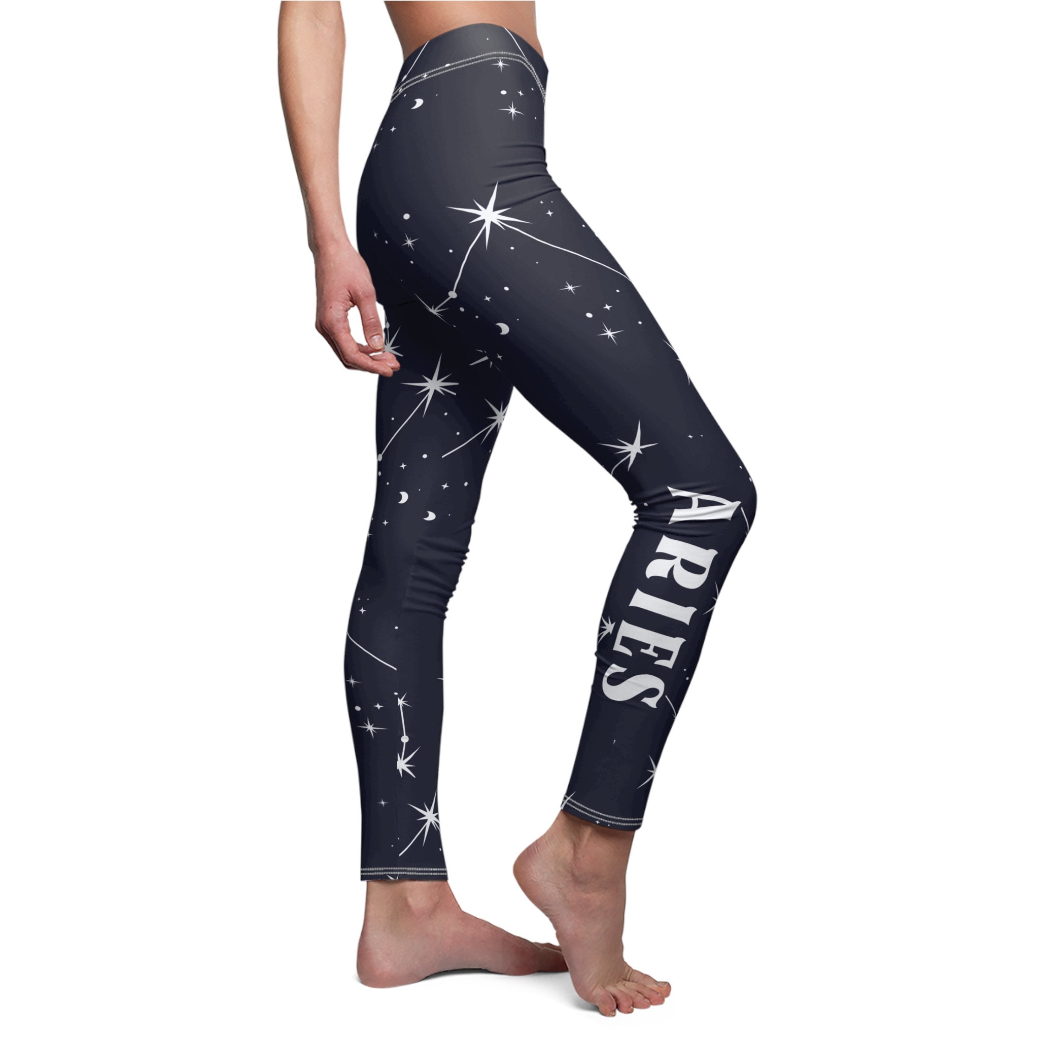 STARCOVE Navy Blue Galaxy Star Leggings, Star Print Constellation