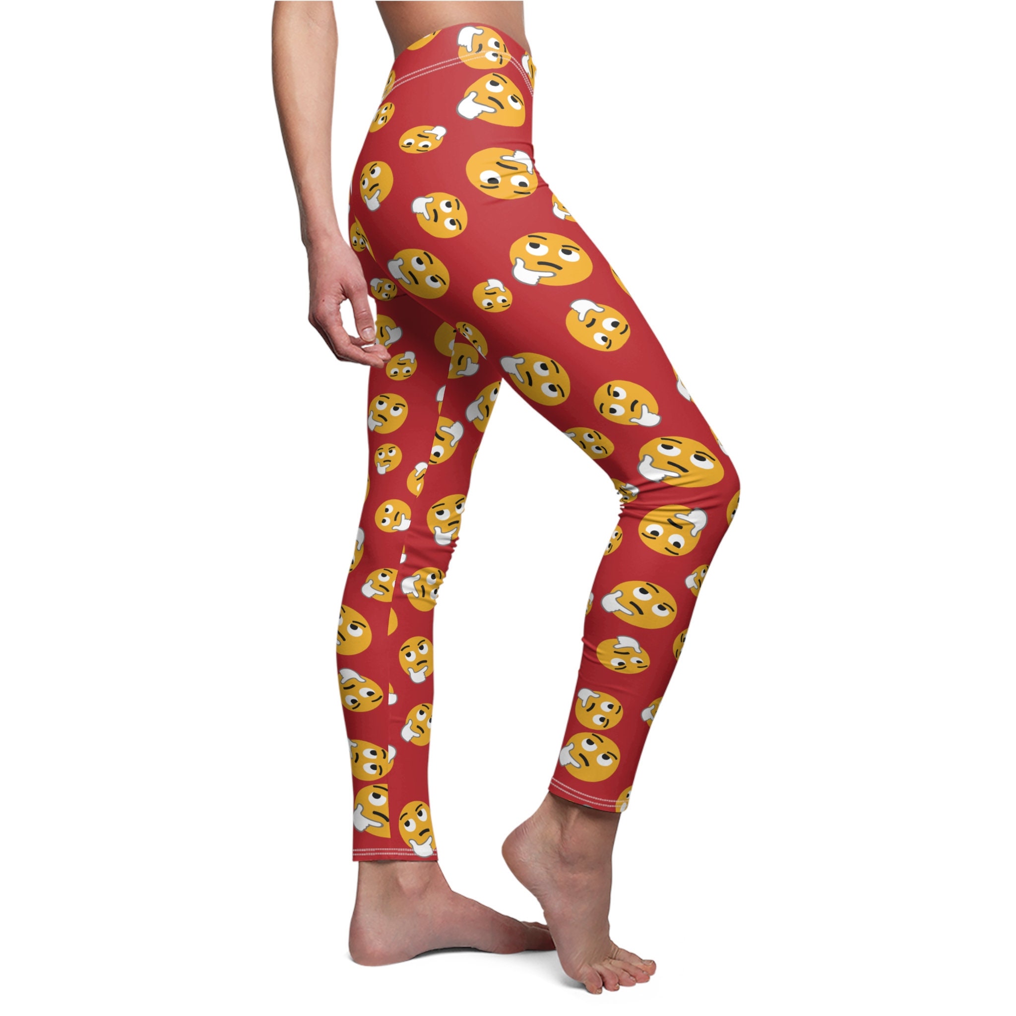 Emoji Leggings for Women, Crossover Leggings With Pockets, Plus Size Womens  Leggings, High-waisted Leggings, Sizes 2XS 6XL, Emoticon Pants 