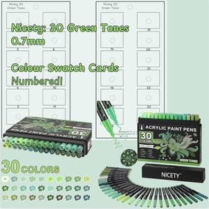 Modelo de amostra de cores Nicety Green Tones 0,7 mm - PDF para impressão