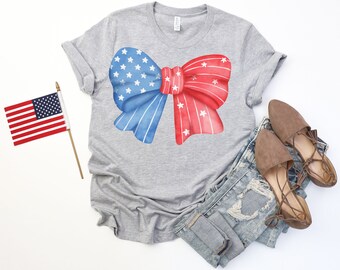 American Bow Shirt, 4th of July Shirt, Fourth of July Shirt, Patriotic Shirt, USA Shirt, Independence Day Shirt, American Women's Shirt