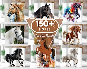 150+ Horse Tumbler Wrap Bundle Just a girl who love Horse Lover alcohol ink Horse western Gift Png 20oz Skinny Tumbler Horse PNG Sublimation