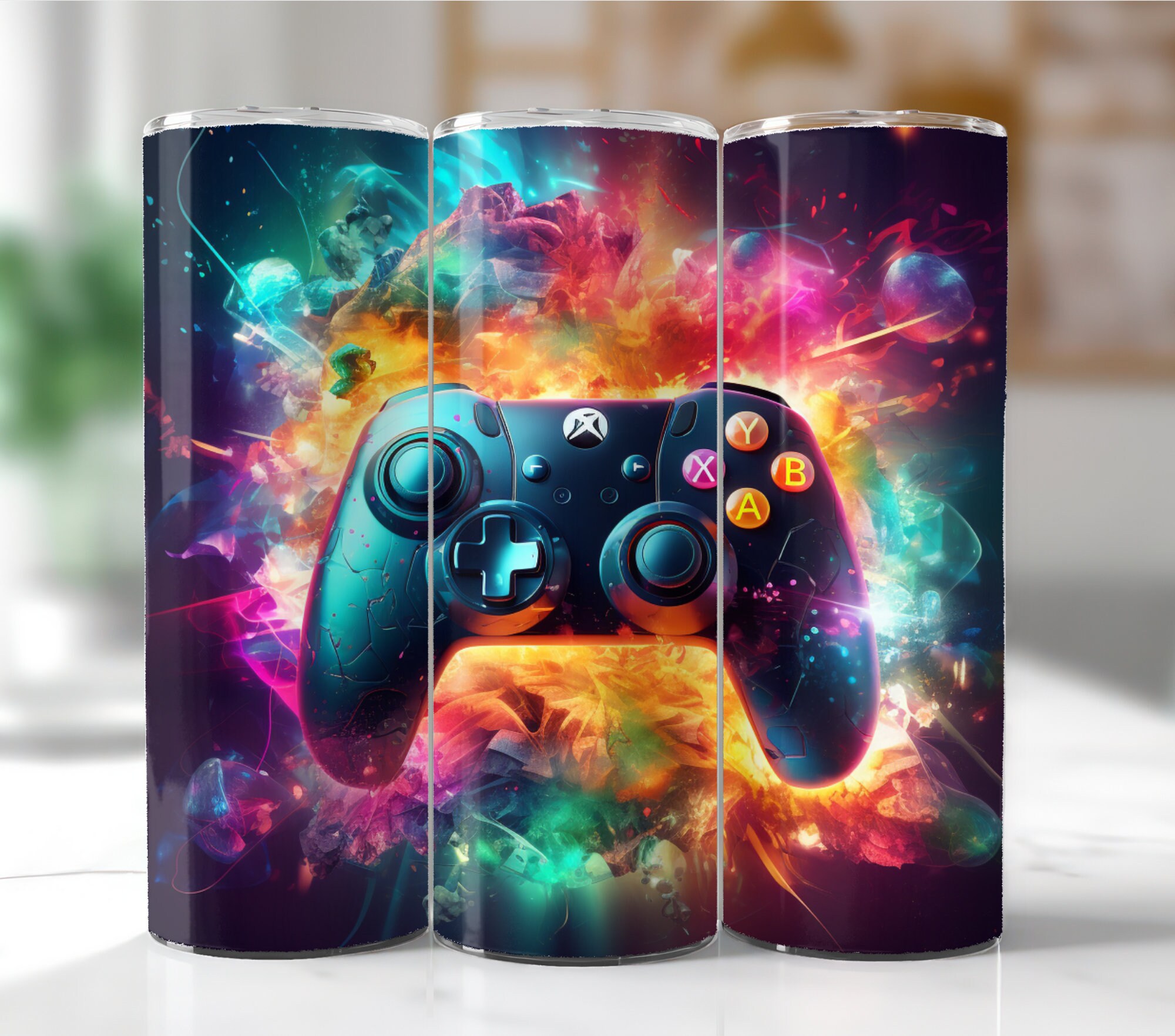 90 + Gamer Tumbler Wrap Bundle, 3D Game Controller Tumbler Wrap, 20oz ...