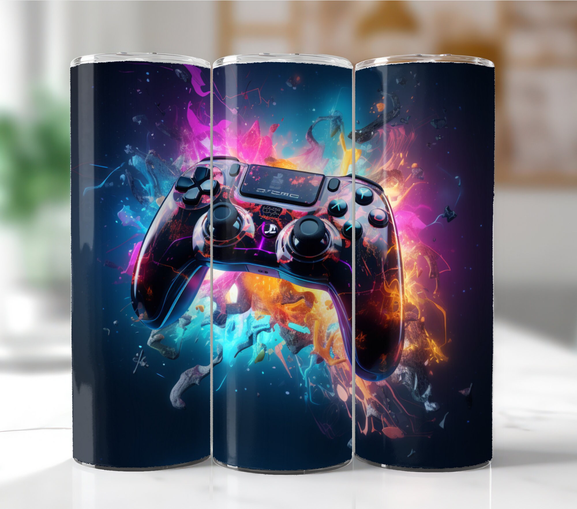 90 + Gamer Tumbler Wrap Bundle, 3D Game Controller Tumbler Wrap, 20oz ...