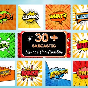 Funny Sarcastic Square Coaster PNG, Sarcastic Coaster Sublimation Design Funny Coaster Design, Sublimation Square Coaster Bundle Digital PNG