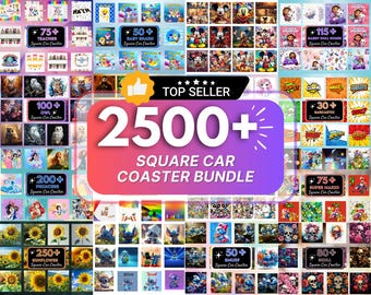 2500+ Car Coaster Sublimation Bundle, Square Car Coaster Sarcastic Car Coaster PNG, Mega Car Coaster Wrap, Car Coaster Design Floral Coaster