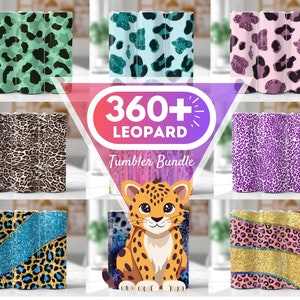 Glitter Leopard Tumbler Wrap Cheetah Print Tumbler Bundle Sublimation Designs 20oz Skinny Tumbler Straight Png Tumbler Template Png Seamless