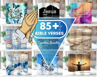 100+ Bible Tumbler Wrap Bundle, Christian Bible Verses Sublimation Faith Tumbler, Christian Tumbler PNG, Christian Quotes Religious Tumbler