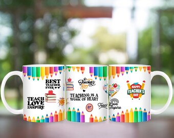 Teacher Mug Sublimation Design, Teacher Affirmation Mug Wraps, 11oz & 15oz Mug Design, Teacher Appreciation, Teacher Life Mug, Best Teacher