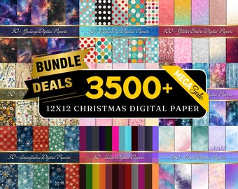 3500+ mega digitaal papierpakket, digitaal kerstpapier, digitaal bloemenpapier Halloween digitaal papieren plakboek, naadloos achtergrondpatroon