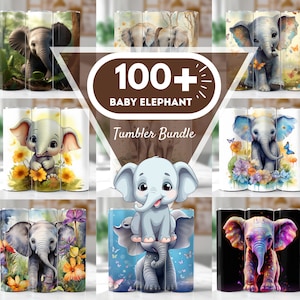 100+ Elephant Tumbler Wrap, 20oz Bundle, Baby Elephant Sublimation Designs, Elephant Seamless Tumbler, Alcohol Ink Elephant PNG vibrant cute