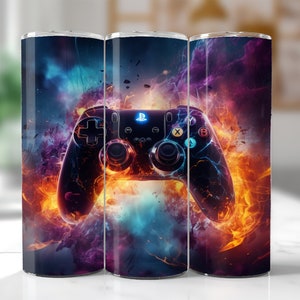 90 + Gamer Tumbler Wrap Bundle, 3D Game Controller Tumbler Wrap, 20oz ...