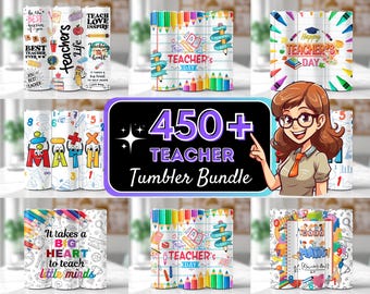 450+ Teacher Tumbler Wrap Bundle, 20oz Teacher Life Tumbler, Teacher Appreciation PNG, Teacher Back To School, Best Ever Teacher PNG