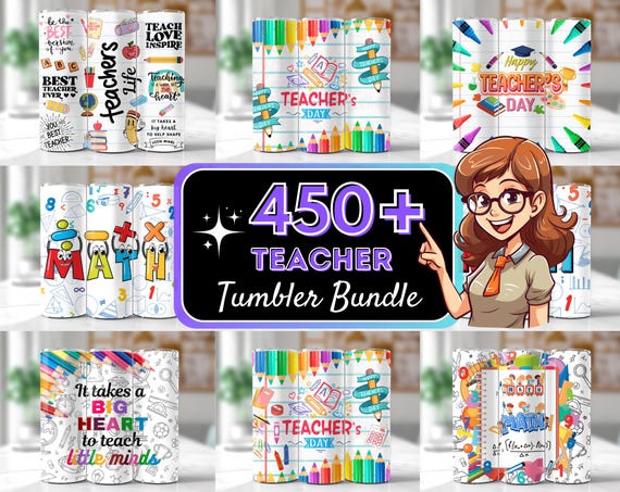 450+ Teacher Tumbler Wrap Bundle, 20oz Teacher Life Tumbler, Teacher Appreciation PNG, Teacher Back To School, Best Ever Teacher PNG