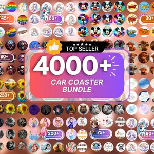 4000+ Car Coaster Sublimation Bundle, Round Car Coaster Sarcastic Car Coaster PNG, Mega Car Coaster Wrap, Car Coaster Design, Floral Coaster