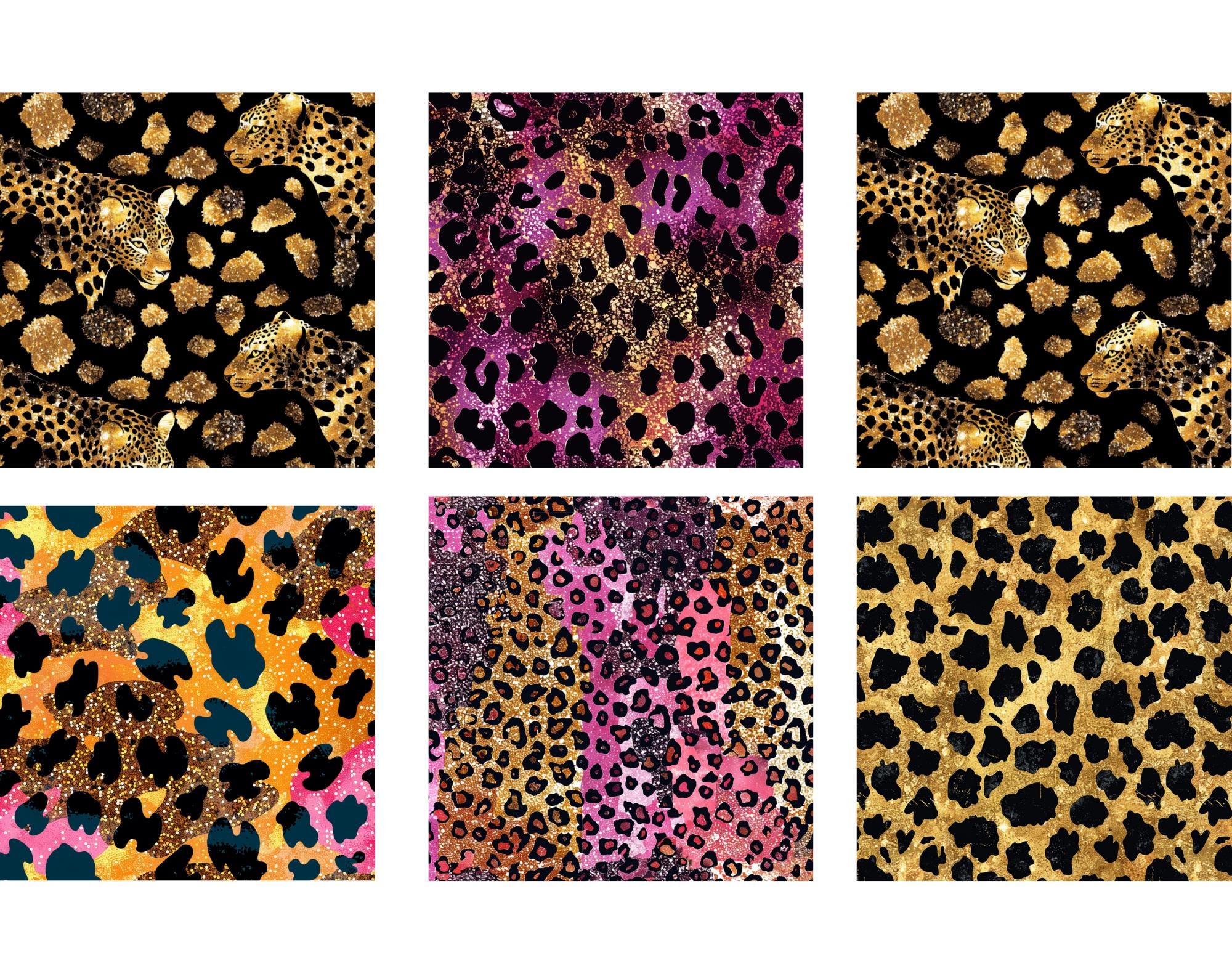 50+ Leopard Print Digital Paper, Leopard & Cheetah Seamless Patterns ...